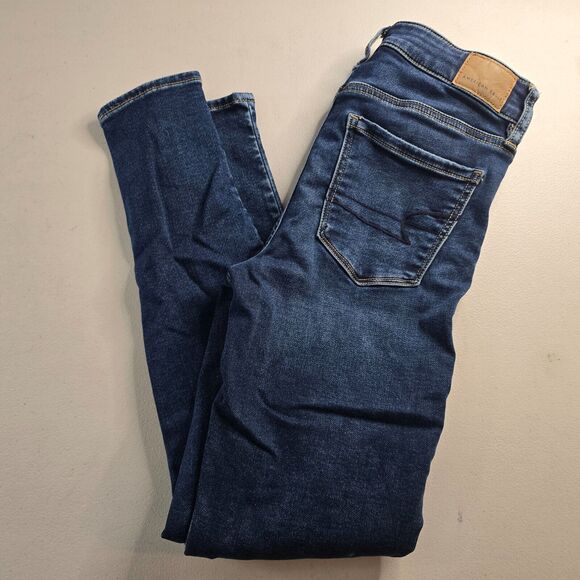 American Eagle Jegging Women's 0 Short Blue Next Level Stretch Distressed - Picture 10 of 16